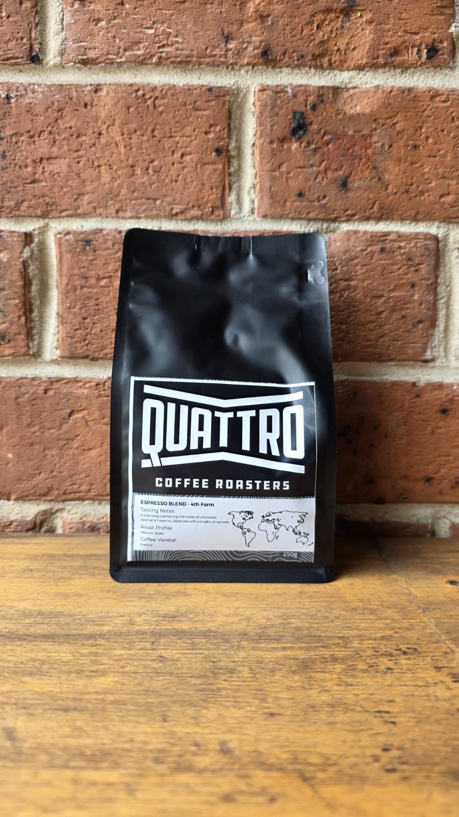 Quattro Coffee Roasters (4th Farm Espresso) 250g Whole Bean, 100% Arabica